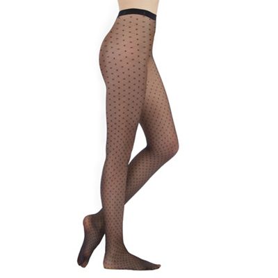 Black 10 Denier sheer diamond tights